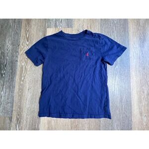 Polo Ralph Lauren Pocket T-Shirt Kids Size M 10-12 Navy Blue Excellent Red Pony